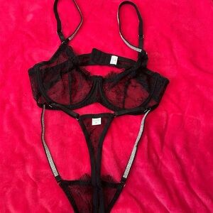 Elegant Black Lace Lingerie Set